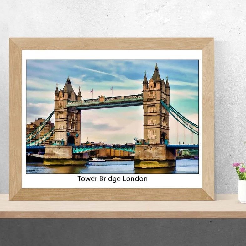 Tower Bridge in London England Travel Poster
 buff.ly/4boygNK1714190…
#photoarttreasures #TowerBridge #London #England #TravelPoster #DigitalDownload #LondonLandmark #riverthames #wallart #wallprint #travelprint