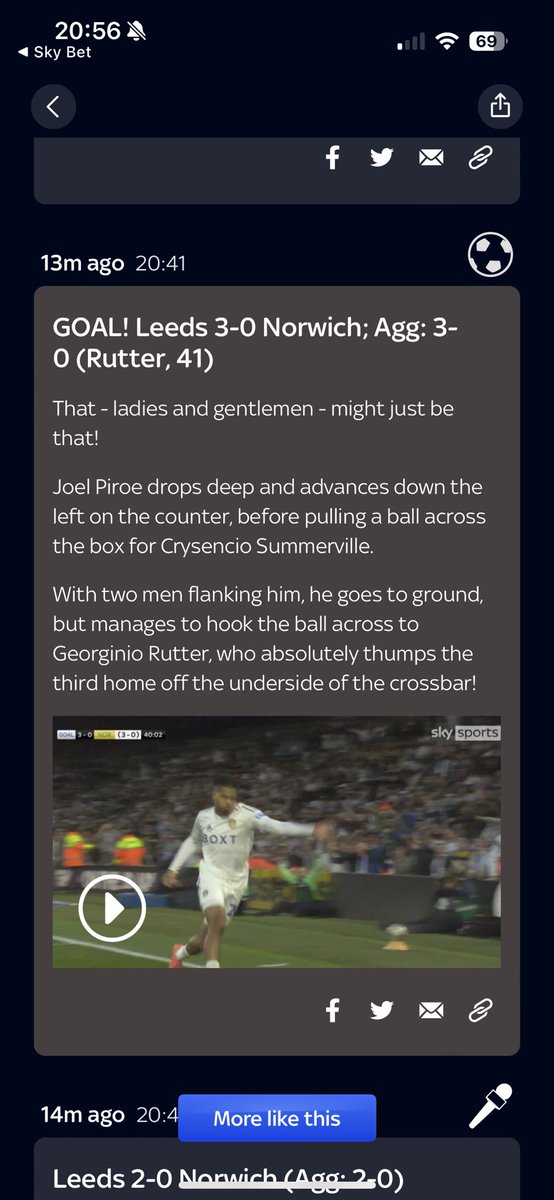 stomaref's tweet photo. @SkyBet why is this not a winner. On the 3rd goal  your own sky sports state Summerville hold the ball across for rutter to score https://t.co/4tsj2JhgWy