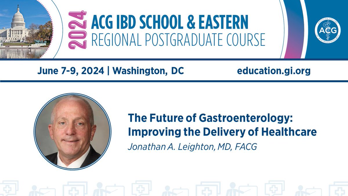 ACG (@amcollegegastro) on Twitter photo Register for ACG’s IBD School & Eastern Regional PG Course, feat. Dr. Jonathan Leighton on The Future of Gastroenterology: Improving the Delivery of Healthcare
June 7-9
Washington, DC
➡️gi.org/acg-2024-easte…
<a href="/JLeightonMD/">Jonathan Leighton, MD</a> @AtoosaRabiee <a href="/BatManishSingla/">Manish Singla</a> Register for ACG’s IBD School & Eastern Regional PG Course, feat. Dr. Jonathan Leighton on The Future of Gastroenterology: Improving the Delivery of Healthcare
June 7-9
Washington, DC
➡️gi.org/acg-2024-easte…
<a href="/JLeightonMD/">Jonathan Leighton, MD</a> @AtoosaRabiee <a href="/BatManishSingla/">Manish Singla</a>