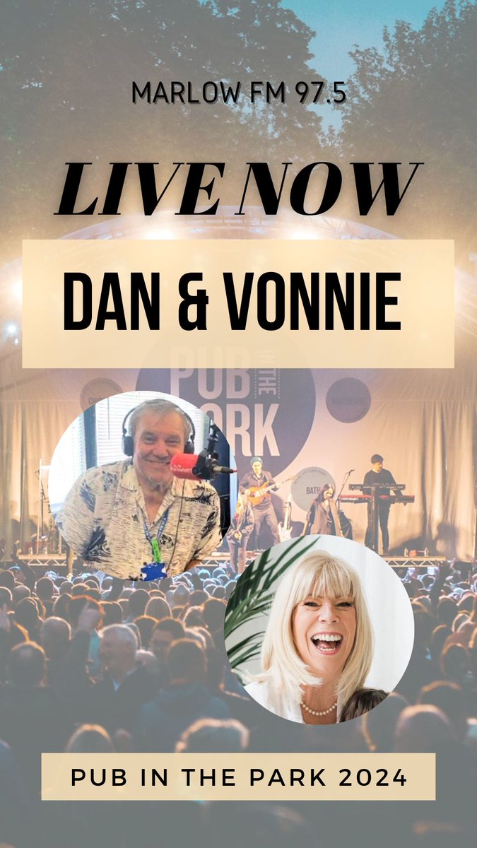 Marlow FM 97.5 (@marlowfm) on Twitter photo A fantastic opening night <a href="/Pubinthepark_/">Pub in the Park</a> LIVE from Higginson Park.
Tonights presenters Edan, Jill, Dan & Vonnie in action with some great interviews.
Tune in tomorrow 5pm for more LIVE coverage, hear chats with the chefs, music artists and much more.
#pubinthepark #chefs #music A fantastic opening night <a href="/Pubinthepark_/">Pub in the Park</a> LIVE from Higginson Park.
Tonights presenters Edan, Jill, Dan & Vonnie in action with some great interviews.
Tune in tomorrow 5pm for more LIVE coverage, hear chats with the chefs, music artists and much more.
#pubinthepark #chefs #music