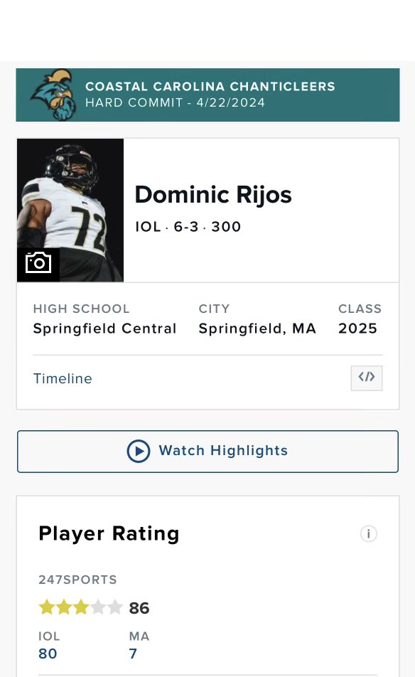 Officially a 3 star ⭐️ @CentralFB413 @CoachMartinESA @NicTardif @Watson_718