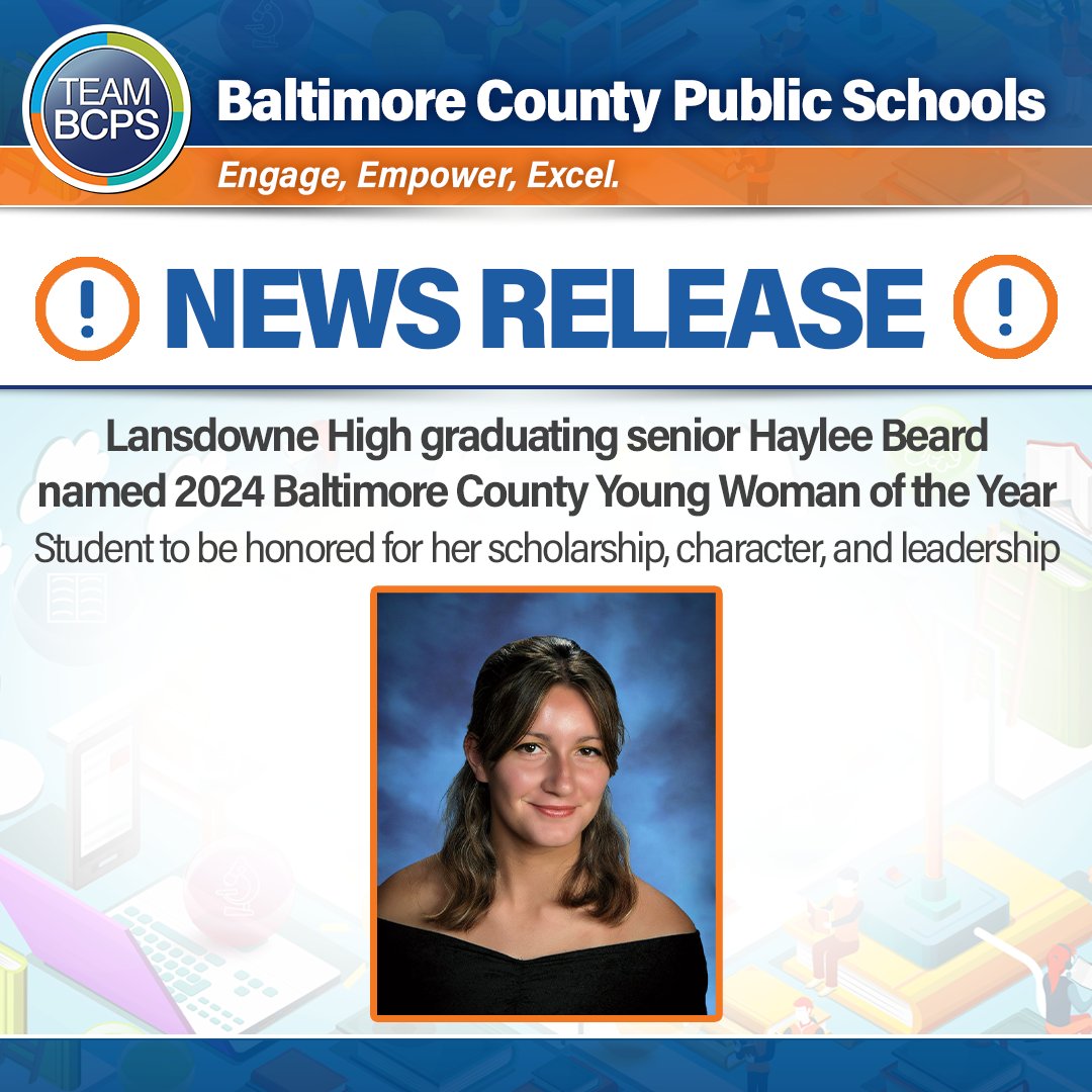 🎉 Congratulations! Haylee Beard, a graduating senior at @LansdowneViking, has been named Baltimore County's Young Woman of the Year by the Baltimore County Commission for Women! News Release ➡ ow.ly/ef1U50RIRMn