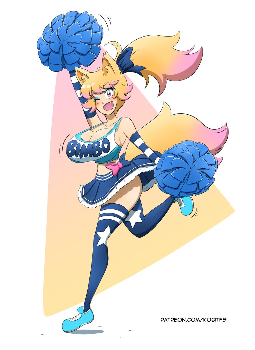 In comes the happy busty bouncy cheer foxy~