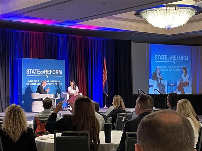 Congratulations on a well-attended Arizona @StateofReform Health Policy Conference. 

Our very own Blythe and Karrie presented, and our Deputy CEO Tad joined the closing plenary! 

What a great event this year in Phoenix. 

#MercyCares4AZ #BecauseWeCare #AZStateOfReform