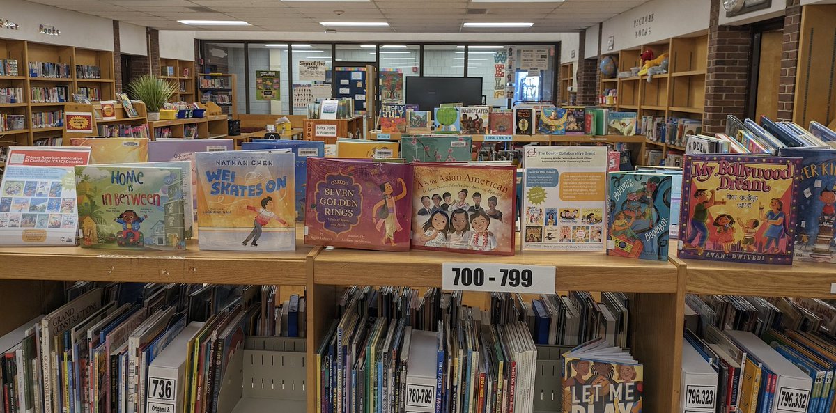 For AAPI month, we proudly display books purchased for our school libraries by the @CambridgeCAAC. This year, they provided 380+ AAPI books for our libraries & helped fund a special visit by author @kellyyanghk. We're incredibly grateful!