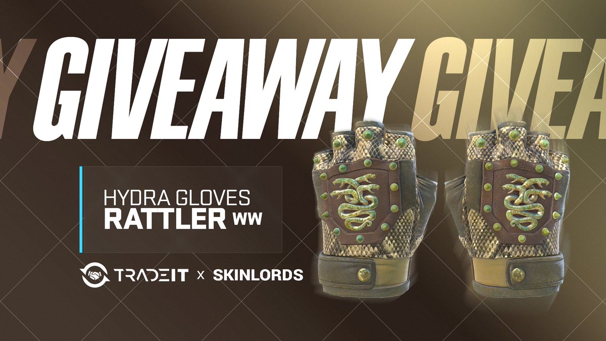 Hydra Gloves Rattler 🎁 CS2 Gloves Giveaway! ✅ To enter: - Follow @tradeit_gg and @SkinLords - Repost and Tag a friend Ends in four days! Best of luck!