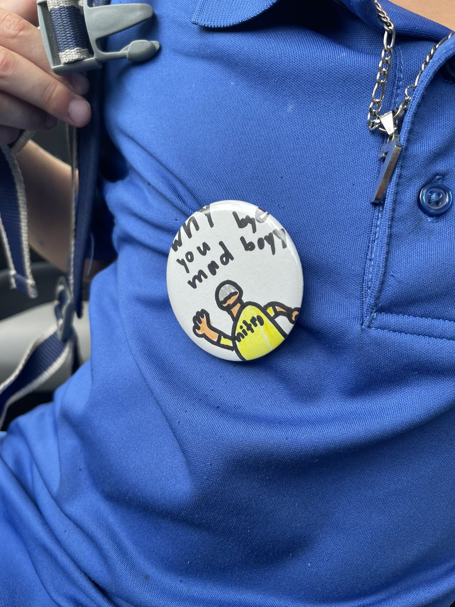 Hey @NitroWhyYouMad, P made a custom button in art class today. #whyyoumad #legendsonly