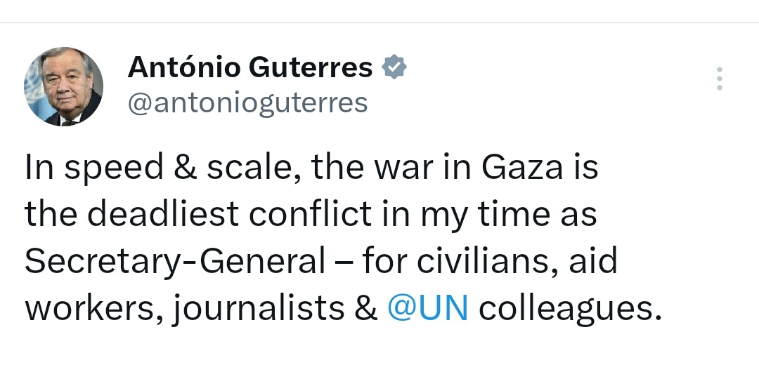 .@antonioguterres didn't care when 🇰🇭 1.5 million were killed in Cambodia 🇷🇼 Half a million were killed in Rwanda 🇸🇾 Half a million were killed in Syria But when his Hamas friends are killed, he considers it “the deadliest conflict” in his time.