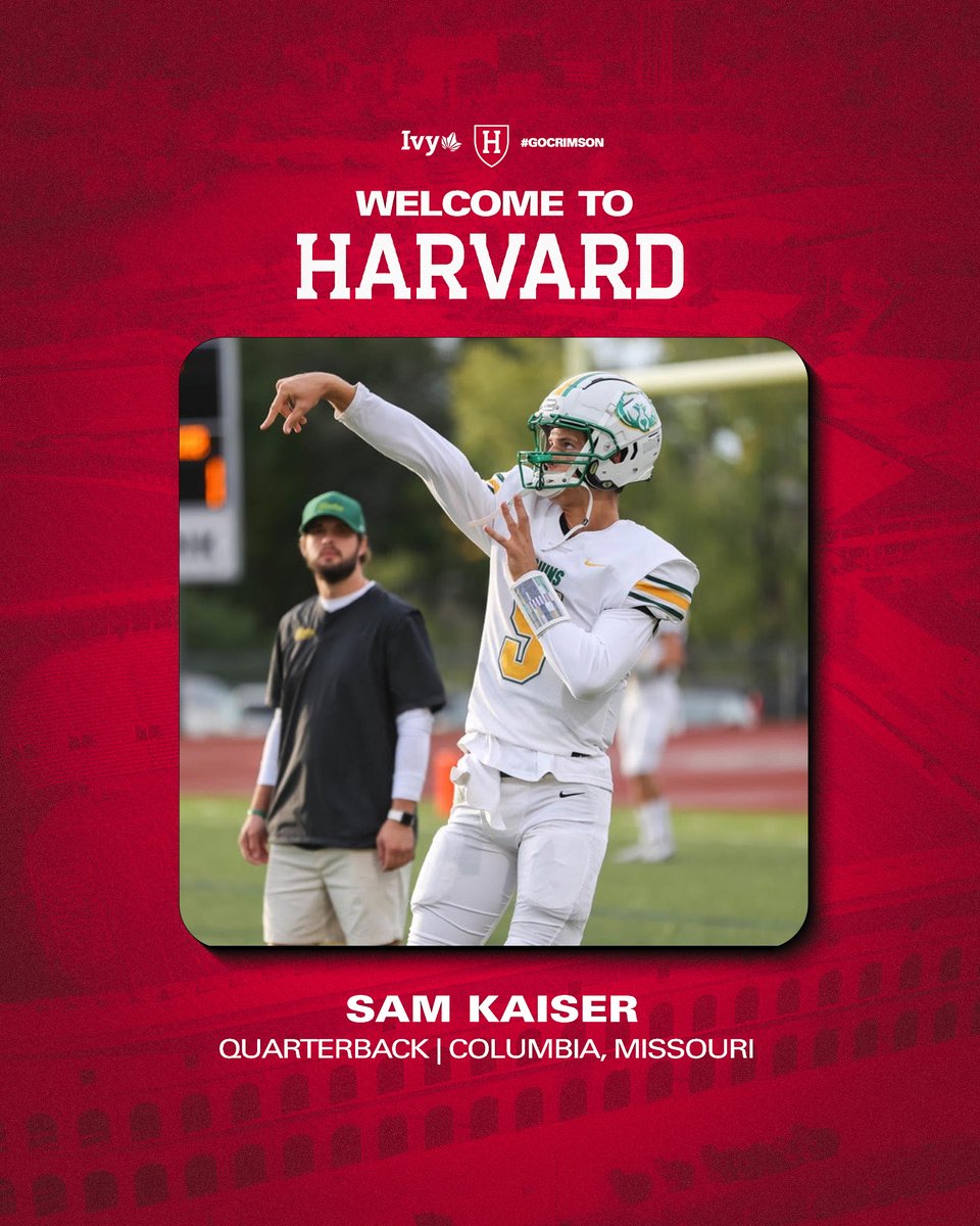 𝙏𝙝𝙚 𝙁𝙪𝙩𝙪𝙧𝙚 𝙞𝙨 𝙃𝙚𝙧𝙚. 👊 ➡️ Sam Kaiser ➡️ Quarterback ➡️ Columbia, Mo. 📰 tinyurl.com/224hu5s2 #GoCrimson x #ClassOf2028 @SamKaiser11