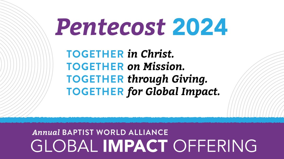 This Pentecost help us reach our annual BWA Global Impact Offering goal of $33,000 USD which will provide seed money to support ministry initiatives leading to 2033 - the 2,000 year anniversary of the birth of the church. Give securely online today at bit.ly/3UCgsI8.