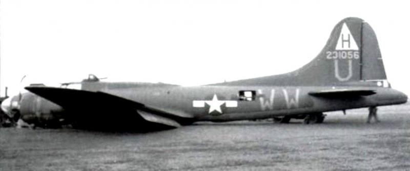 306th BG B-17, identification triangle H. The Bomb Group lost 171 of their bombers. By 'lost' we mean it did not return to England, and its whereabouts could be unknown, or other bombers in the group might have seen it go down. Either way, it is #MIA. #WWII