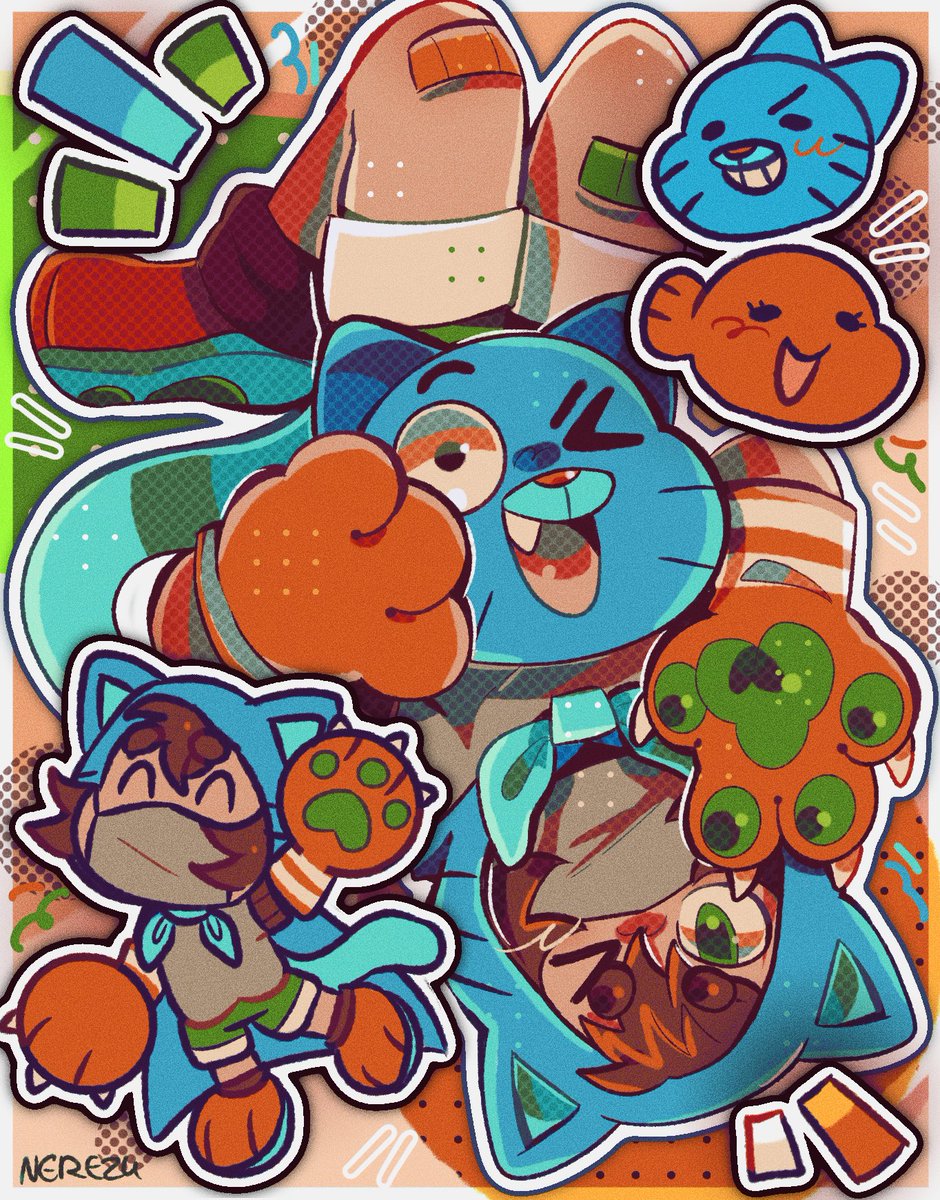 Gin with a Gumball theme because I thought it would fit him idk

#yttd #yourturntodie #yttdfanart #yourturntodiefanart #キミガシネ #ginibushi #tawog #theamazingworldofgumball #gumball