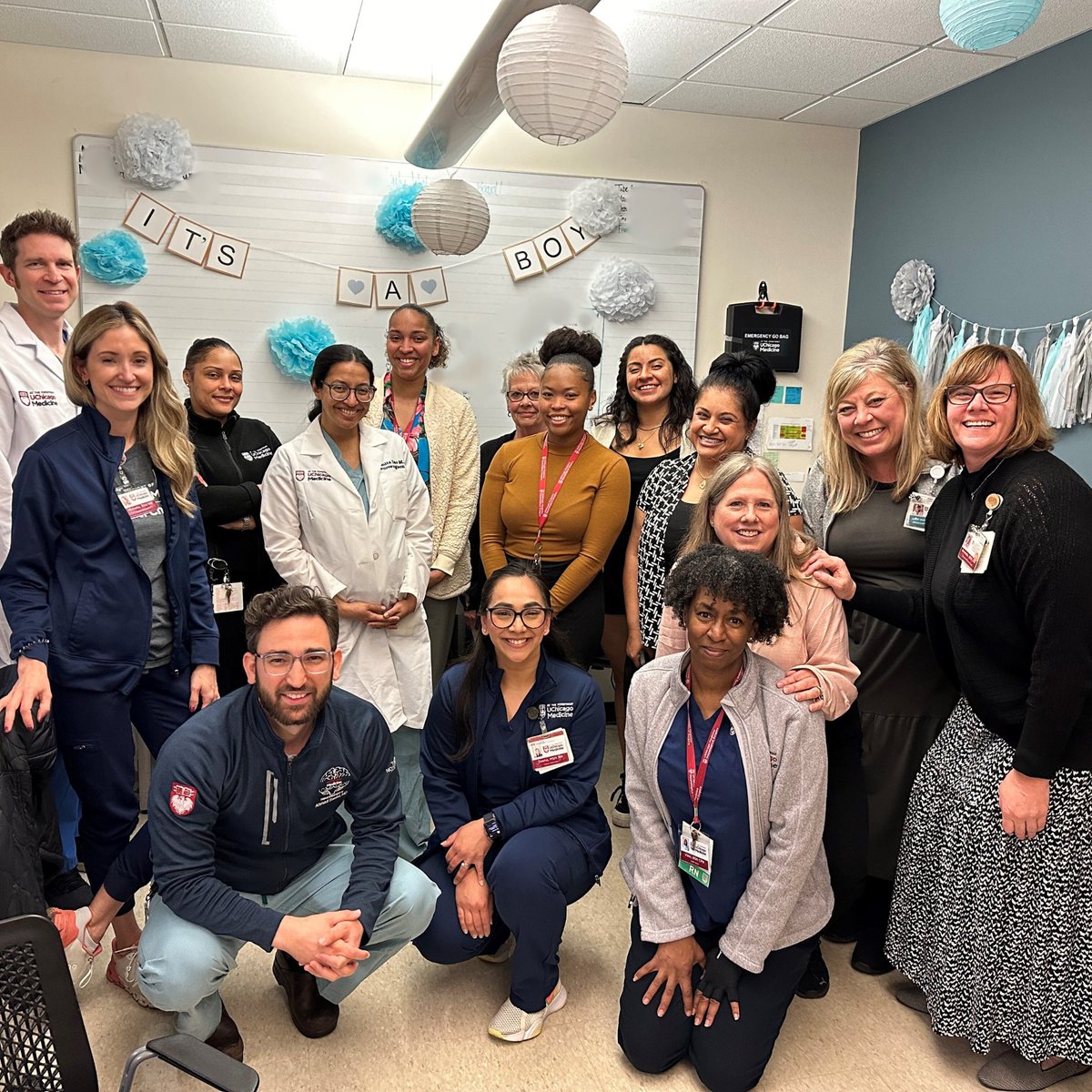 Here's our team celebrating Dr. Paramita Das's baby boy! Congratulations, Dr. Das! 💙👶