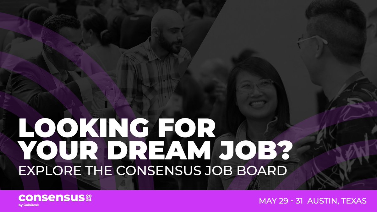 🚀 Launch your career at #Consensus2024. Check out the Consensus Job Board for positions from our top industry sponsors actively seeking talent. Don't just dream about your next job—apply today. consensus2024.coindesk.com/job-board/?ter…