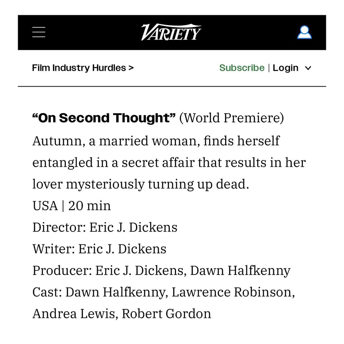By far THE HARDEST SECRET I have EVER kept! It’s such an honor to have 2 projects screening at <a href="/ABFF/">AMERICAN BLACK FILM FESTIVAL</a> but this’ll be my first time attending as Actor/Producer for ON SECOND THOUGHT 
If U plan on being in attendance, I’d luv to meet / greet U! See you in MIAMI #PromiseKeeper 🤞🏽❤️