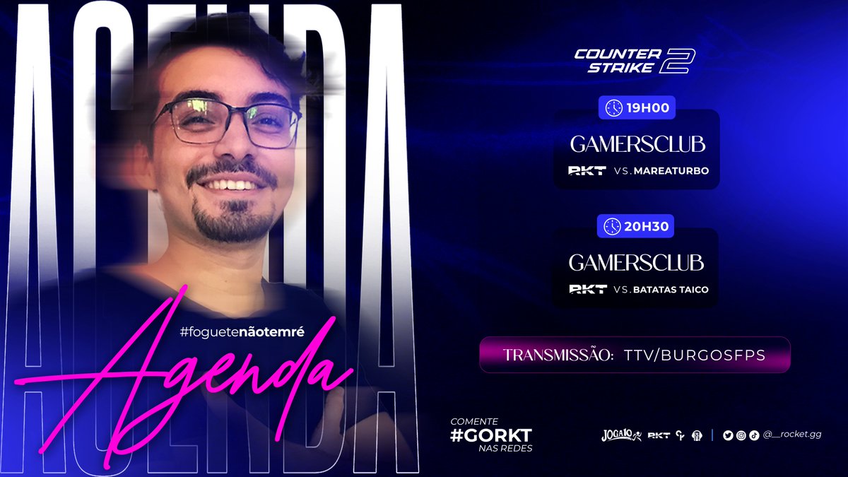 __rocketgg's tweet photo. É dia de CS2!    

AGENDA DO DIA    

📌Serie C (Gamersclub)  

1° Jogo
🆚MareaTurbo
⏰19h
📺https://t.co/b8ZqgrgRvr

2° Jogo
🆚Batatas Taico
⏰20h30min
📺https://t.co/b8ZqgrgRvr

#GORKT #RocketGameDay #Rocket #VamosComTudo #CS2 
@Tatuujey @kaiserzycs @BTKaCS_ @MrDfps @gbrBUZELLI https://t.co/peGIPgNstU