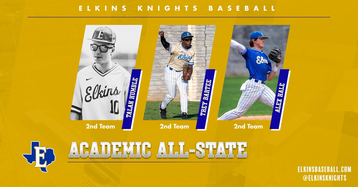 Congratulations to the Knights who earned Academic All State recognition this season! #ElkinsBaseball