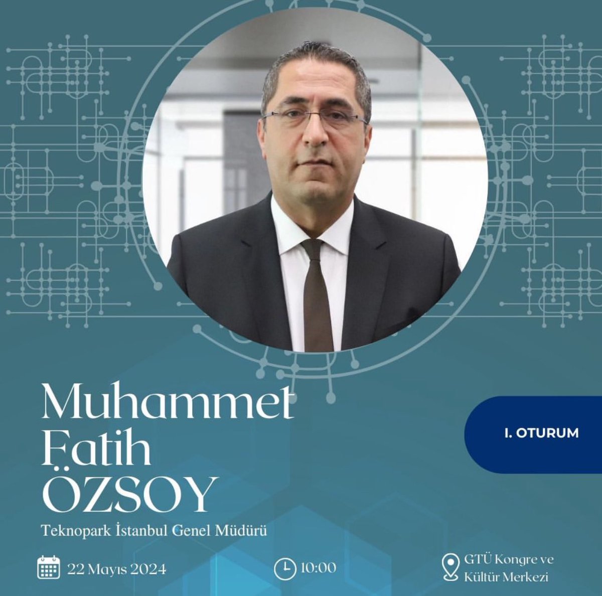 I. Oturumda GOSB Teknopark Genel Müdürü Prof. Dr. Murat Çemberci
TÜBİTAK BİLGEM Yapay Zeka Enstitü Müdürü  Dr. Mehmet Haklıdır 
Bilişim Vadisi Genel Müdürü Erkam Tüzgen
Teknopark İstanbul Genel Müdürü Muhammet Fatih Özsoy bizlerle olacak!