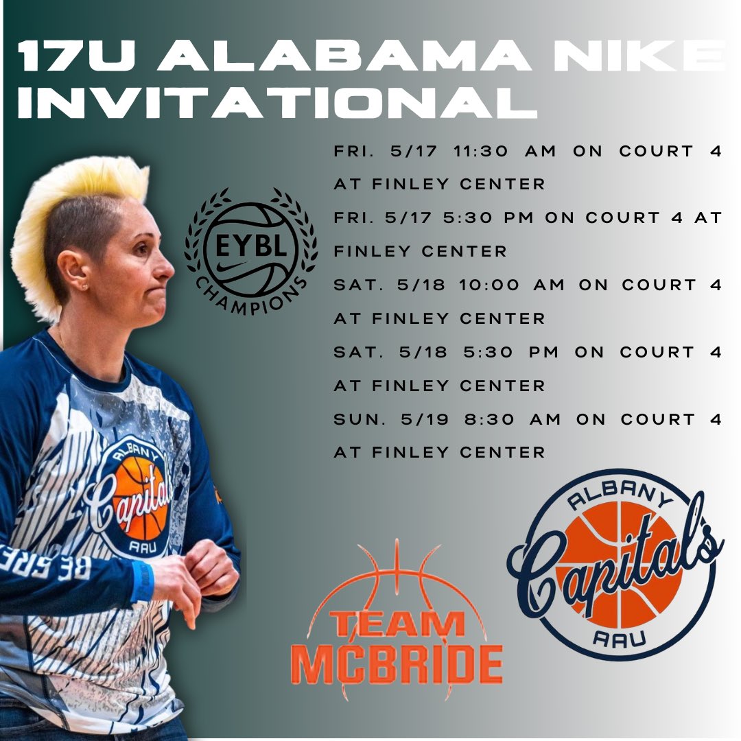 Our 17u girls Alabama Nike Invitational schedule for this weekend!