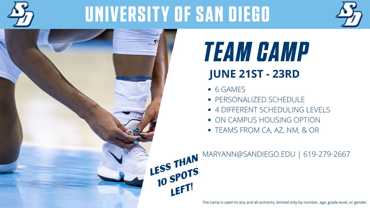Come be a part of the biggest team camp in Southern California!  Great competition lining up!  Less than 10 spots!