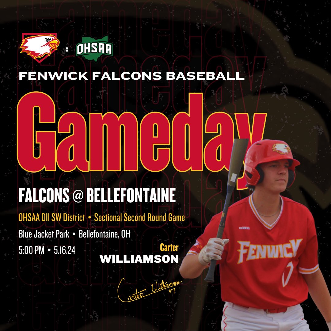 Bishop Fenwick Baseball (@baseballbfhs) on Twitter photo BACK AT IT.
Falcons take on <a href="/ChiefBaseball/">Bellefontaine Chieftains Baseball</a> in a second round matchup at their place. First pitch in about 40 minutes. #nextup BACK AT IT.
Falcons take on <a href="/ChiefBaseball/">Bellefontaine Chieftains Baseball</a> in a second round matchup at their place. First pitch in about 40 minutes. #nextup