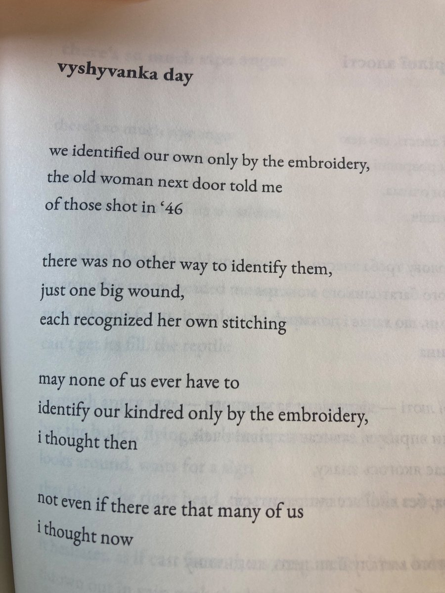 Halyna Kruk, “Vyshyvanka Day,” from A Crash Course in Molotov Cocktails (@arrowsmithpress, translated by A. Glaser and I. Ilchuk) @griffinpoetry #vyshyvanka