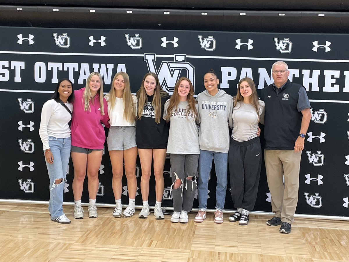 Celebrating all athletes signing day at WO with some of the squad . Congrats to Chelsea (Alma) and Gabby (GW) .