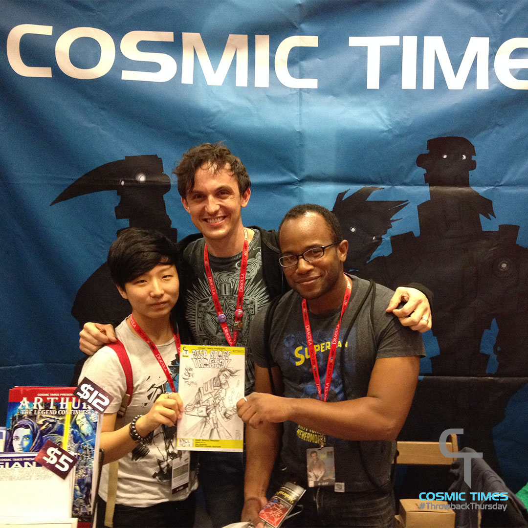 CosmicTimes's tweet photo. For #ThrowbackThursday - we are rolling back the clock to 2013 and our FIRST @NY_Comic_Con! The Mighty Mike Wagganer in the Cosmic Times booth with some awesome fans!

#TBT #NYCC #DSTLives #IndieComics #NewYork #MikeWagganer #Comics #comiccon #NYC https://t.co/VVbwNi482W
