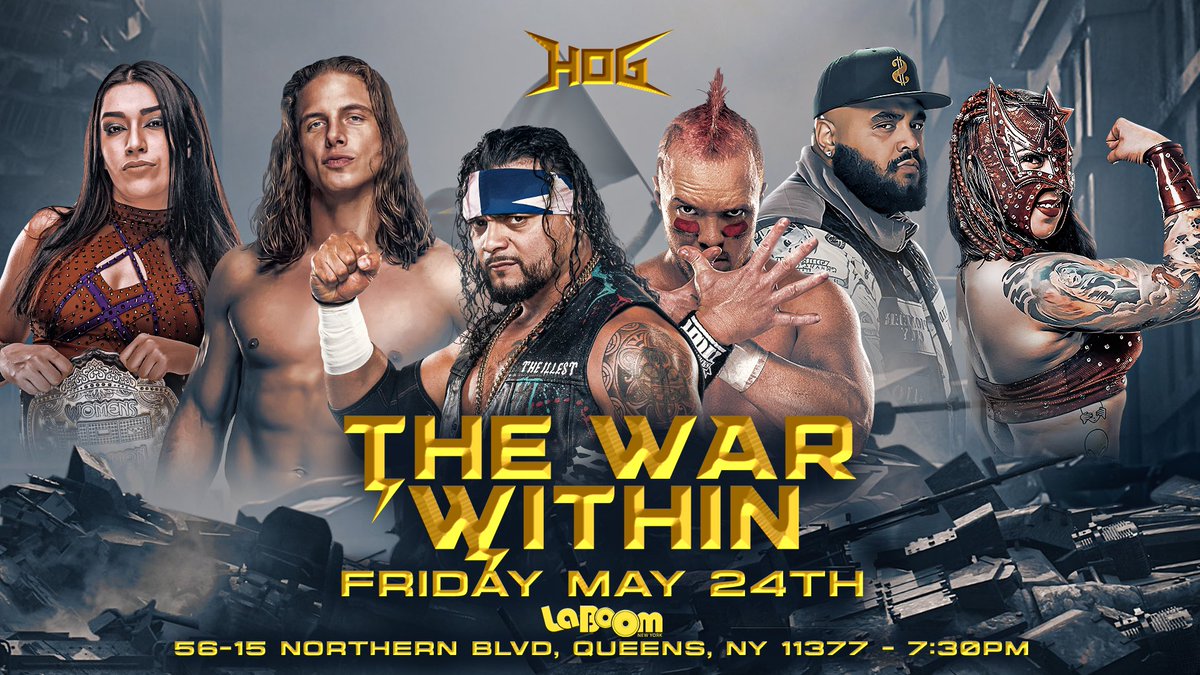 NEXT FRIDAY ‼️ HOG Presents “THE WAR WITHIN” Watch LIVE on @FiteTV ⬇️Tickets Available ⬇️ | 7:30pm tickettailor.com/events/houseof…