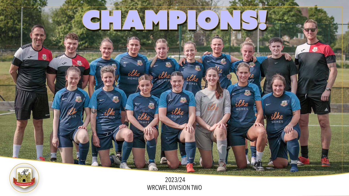 Champions of the 2023/4 WRCWFL Division Two

<a href="/WRCWFL/">West Riding County Women's Football League</a> <a href="/KnaresboroughFC/">Knaresborough Town AFC</a> <a href="/impetusFootball/">Impetus</a> <a href="/SheKicksMag/">She Kicks - women's football magazine</a> @WomensFootieMag <a href="/TheStrayFerret/">The Stray Ferret</a> <a href="/your_harrogate/">Your Harrogate Radio</a> #Harrogate #Knaresborough