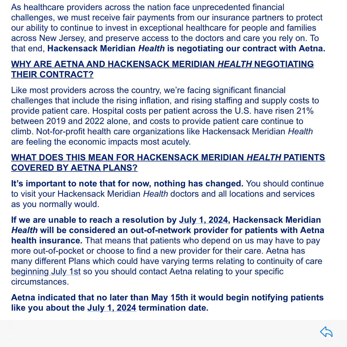 .@Aetna @AetnaHelp I hope you get this settled or I’ll be changing insurance come the fall @HMHNewJersey