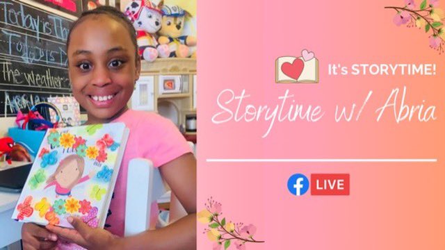 Suprise STORYTIME W/ ABRIA happening tonight at 8PM on FB Live!