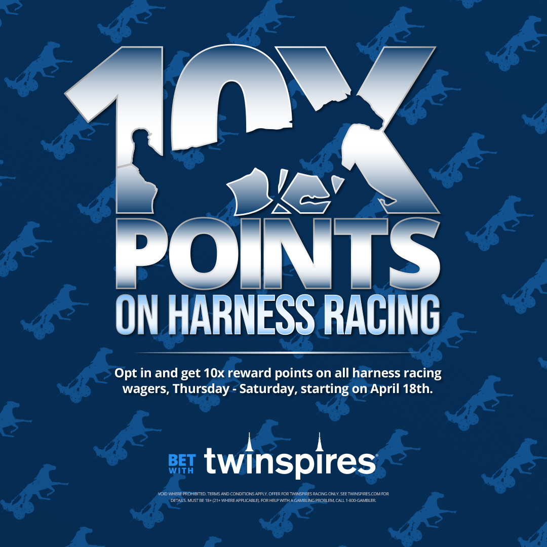 Opt in and get 10x reward points on all harness racing wagers, Thursday - Saturday! 💰 spr.ly/6018dKcsQ