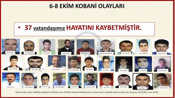 “Demokrasi” adını kullanan sahtekarları, “hukuk” diyen ikiyüzlüleri, terörist PKK yardakçılarını, tüm siyasi umudunu PKK/DEM ile işbirliğine bağlayan acizleri yasları ile başbaşa bırakın, 6-8 Ekim 2014’te PKK’lı Demirtaş ve ekibinin ayaklanma talimatıyla hayatını kaybedenleri,