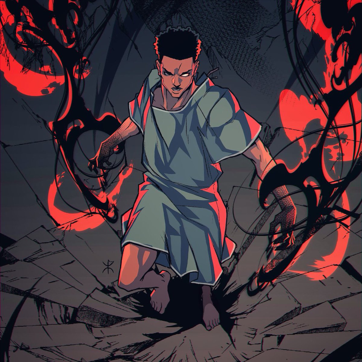 Haruki’s story starts out in the midst of tragedy. As you can see, he’s in a hospital gown already. Then things get worse…
-
Art by @apoloniodraws (Cropped and with a filter so yall can enjoy the cover when it drops)
-
#haruki #twilightabyss #wayofpaman #indiecomics #comicbooks