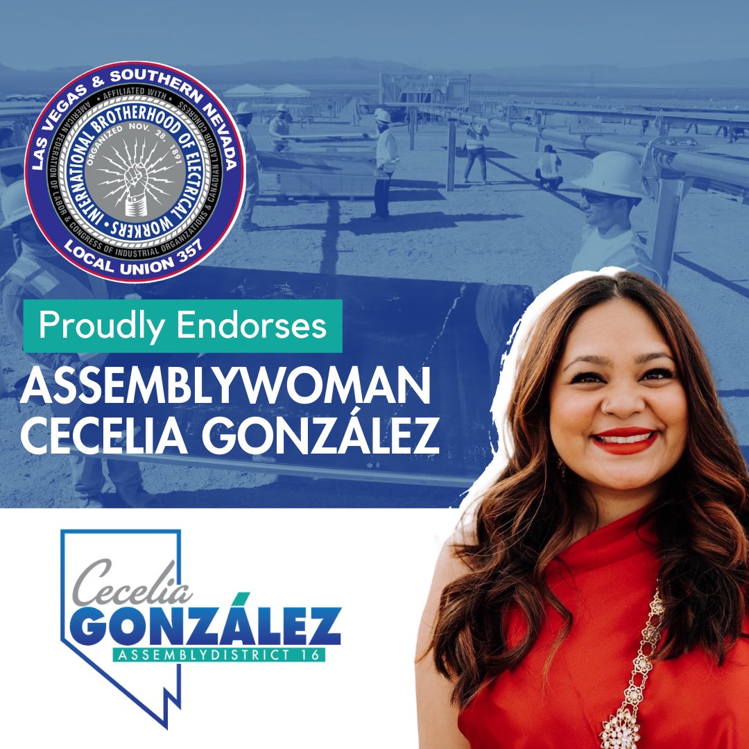 I’ll never forget my first endorsement when running for office the first time. Thank you to IBEW local 357. Honored to have your support for my re-election! #UnionStrong