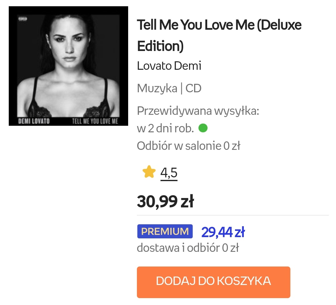 Na stronie empik.com możecie w tym momencie kupić albumy Demi w korzystnych cenach. Jeżeli brakuje Wam jednego z albumów, to zachęcam do kupna 😊