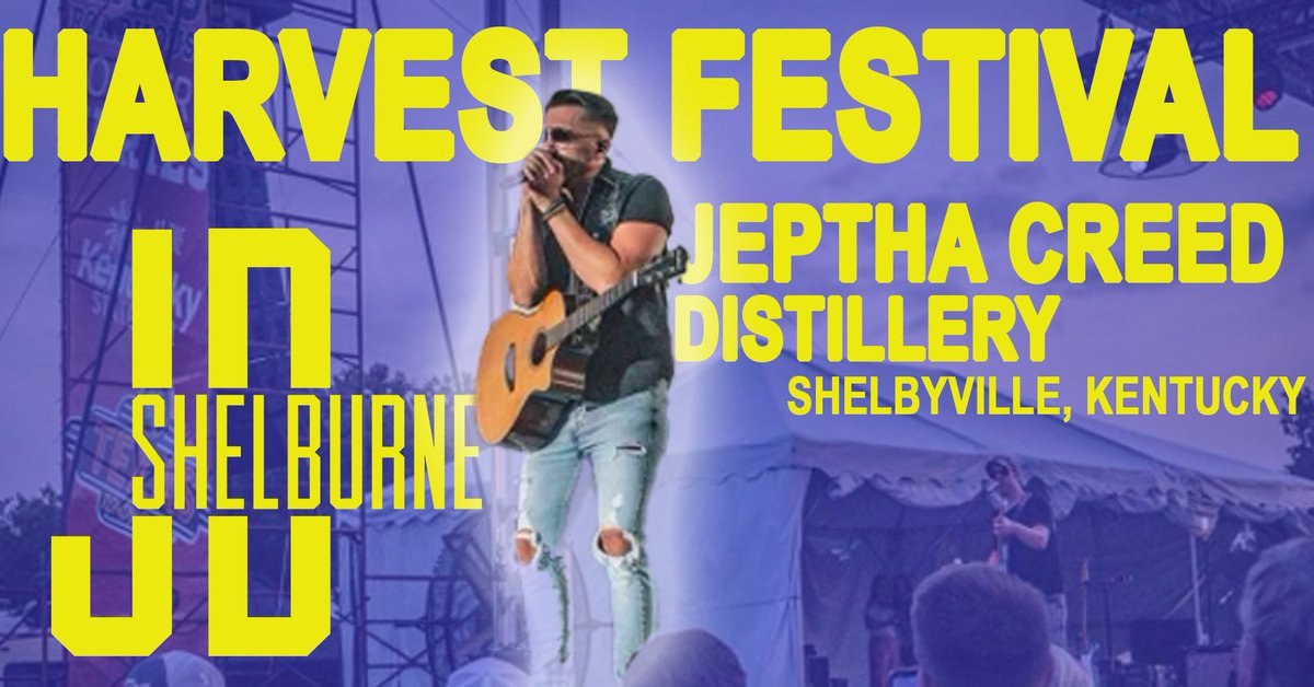 Kentucky Native JD Shelburne will return to perform at the @JepthaCreed Distillery in Shelbyville, KY a part of their Fall Harvest Fest in Oct! JD performed a sold out show last year at this venue & they have brought him back to perform in 24 at the fest! Jepthacreed.com