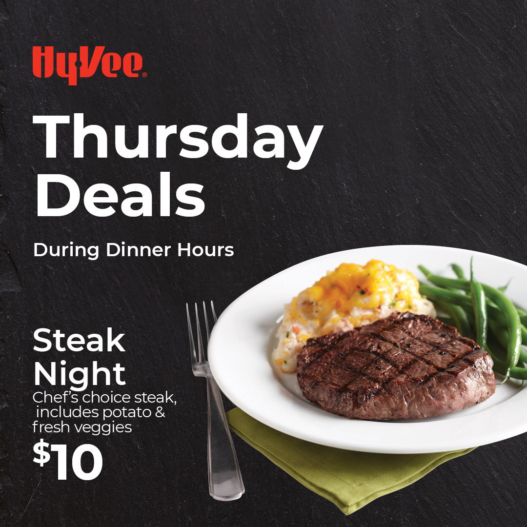 Erik is 🔥 fired up and ready for steak night! Leave the cooking to us and enjoy a steak dinner for just $10. Come see Erik and the team and enjoy! #indianolahyvee