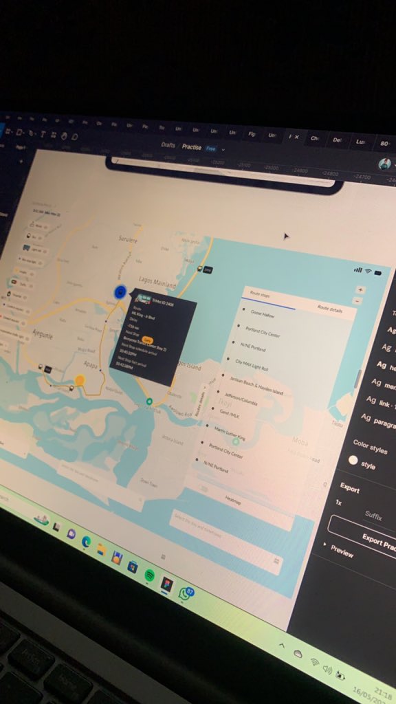 tenilistic's tweet image. 30 days Ui challenge
Day 24 : done ✅
Create a map view for a location-based service.
My mockup is misbehaving 😂 any which way we mooove 🚶
#uichallenge #ui/ux