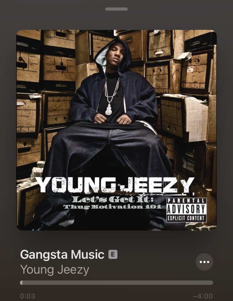 I don’t care what mood I’m in. Press play this shit and I’m a whole different nigga My fave rap song from JEEZY