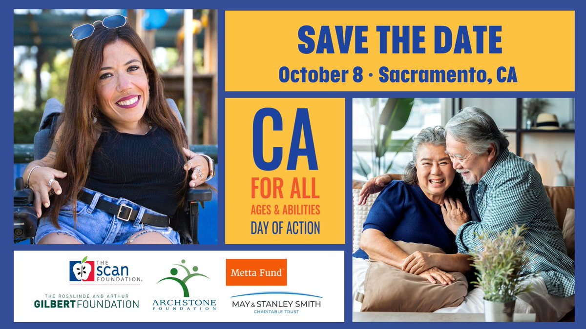 @CACollabforLTSS couldn't be more proud to serve as a planning partner for the upcoming #CAforALL Ages &amp; Abilities Day of Action. We hope to see you in Sacramento on October 8! #SavetheDate