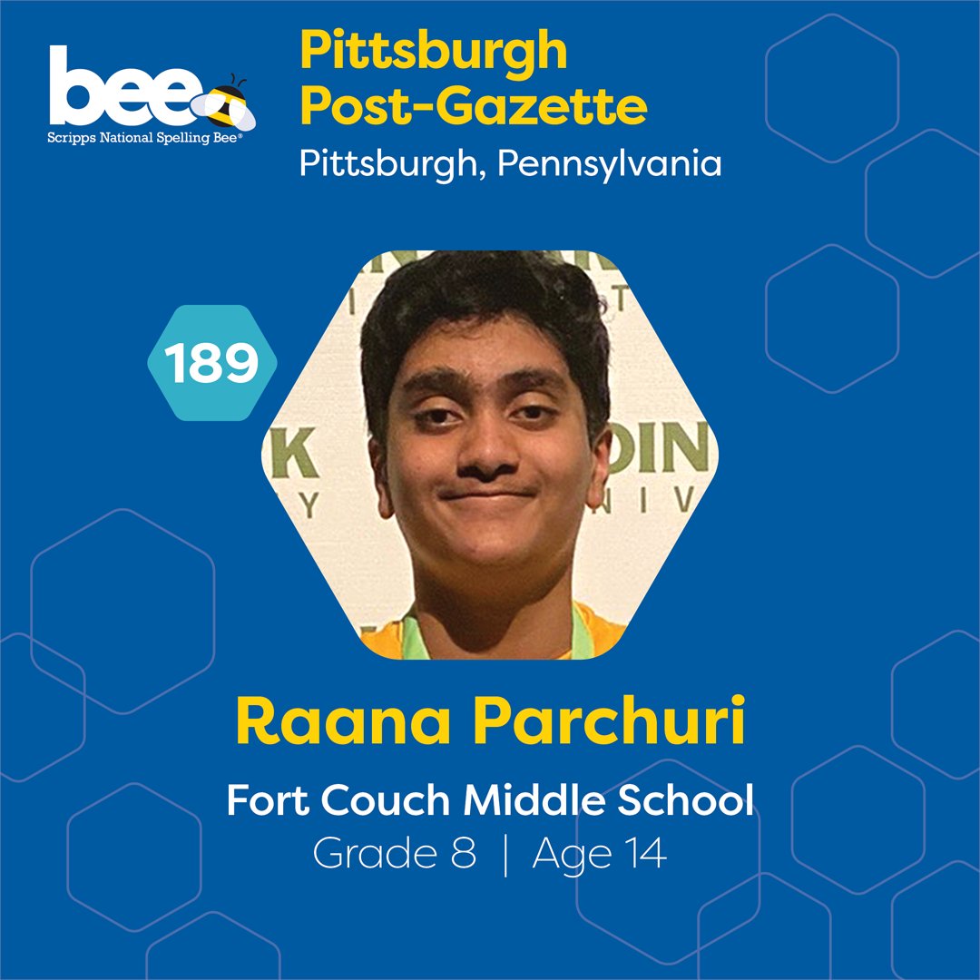 Congratulations to Eli, Connor, Indigo and Raana for advancing to the Bee! 🐝 Will one of these spellers be crowned champion two weeks from tonight? Thanks to our Regional Partners for supporting these super spellers: @ouboces – Pee Dee Education Center – @PSEA – @PittsburghPG
