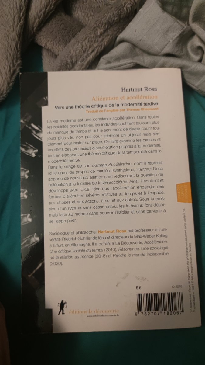 'L'une des tragédies de l'homme moderne : alors qu'il se sent prisonnier d'une course sans fin comme un hamster dans sa roue, sa faim de vie et du monde n'est pas satisfaite, mais de plus en plus frustrée.'

Hartmut Rosa - Aliénation et accélération
#VendrediLecture