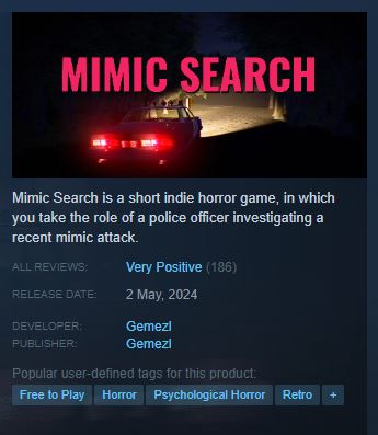 So, I released Mimic Search exactly 2 weeks ago. It has 186 reviews and was downloaded 37k times so far (+10k on Itch). Crazy to think how many people that actually is. That's like a small city 😵‍💫