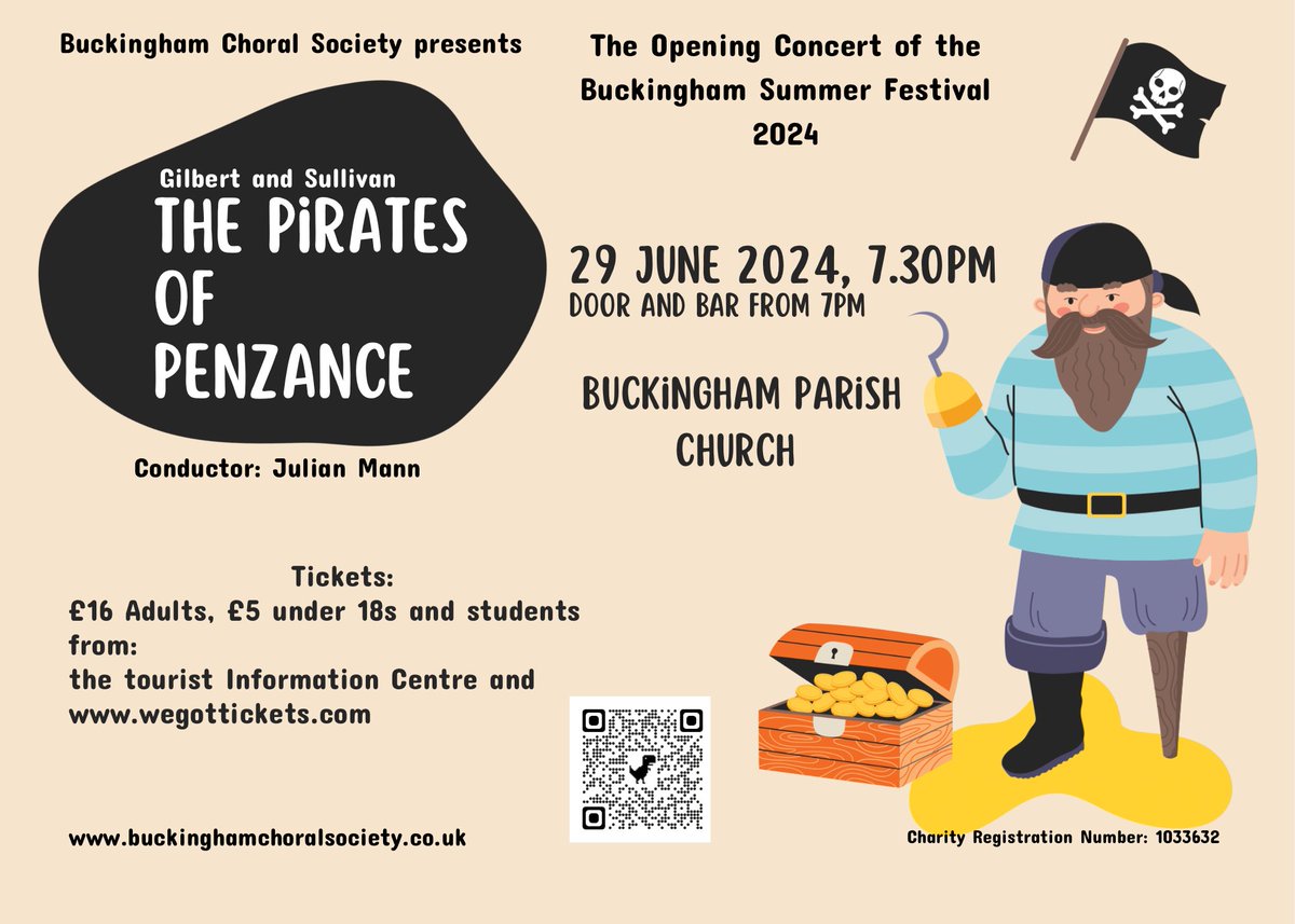 Get you tickets for an evening  packed full of sentimental pirates, blundering policeman, absurd adventures and improbable paradoxes. Gilbert and Sullivan at their finest! 🎶🎭 #music #Sing #pirates wegottickets.com/event/620021