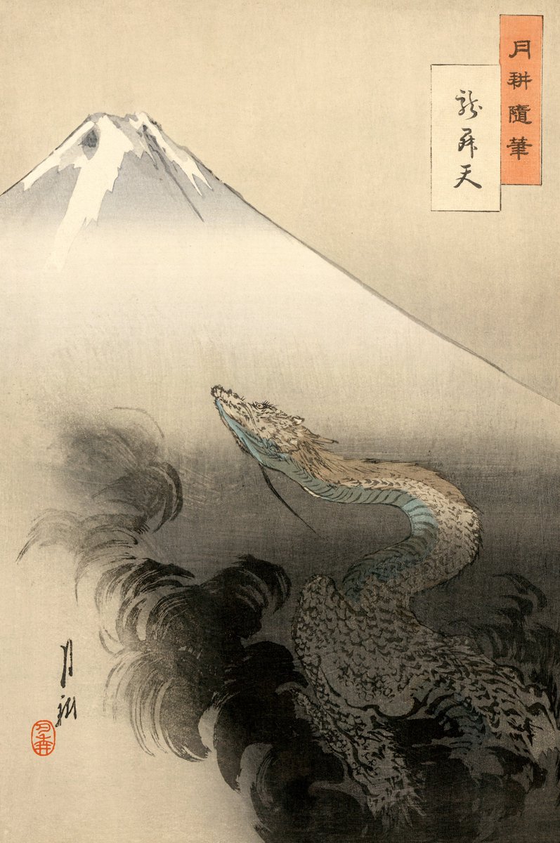 Ascending Dragon, by Ogata Gekko, 1897

#ukiyoe #浮世絵