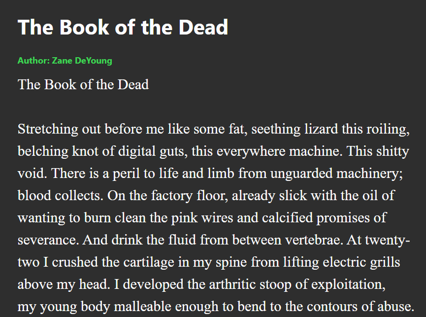 New poem 'Book of the Dead' available to read through Manastash! manastash.org/?page_id=3037

#poetry #poem #writer #writinglife