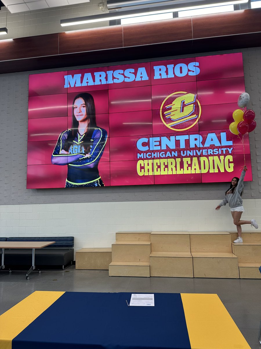 Words can’t describe the excitement we have for our captain Marissa and her commitment to Central Michigan University for cheerleading! Can’t wait to see the amazing things you accomplish #leydenpride #onceaneaglealwaysaneagle