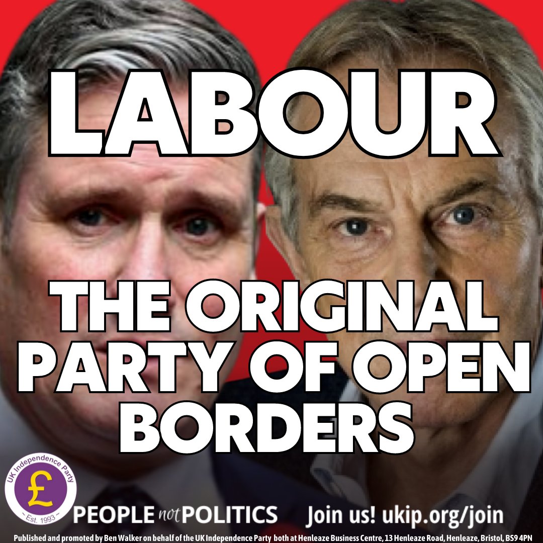 #Labour is the ORIGINAL party of open borders. Mass immigration started by the Blair government of 1997 is the root cause of the dire state of our broken multicultural society today ... #JoinUKIP